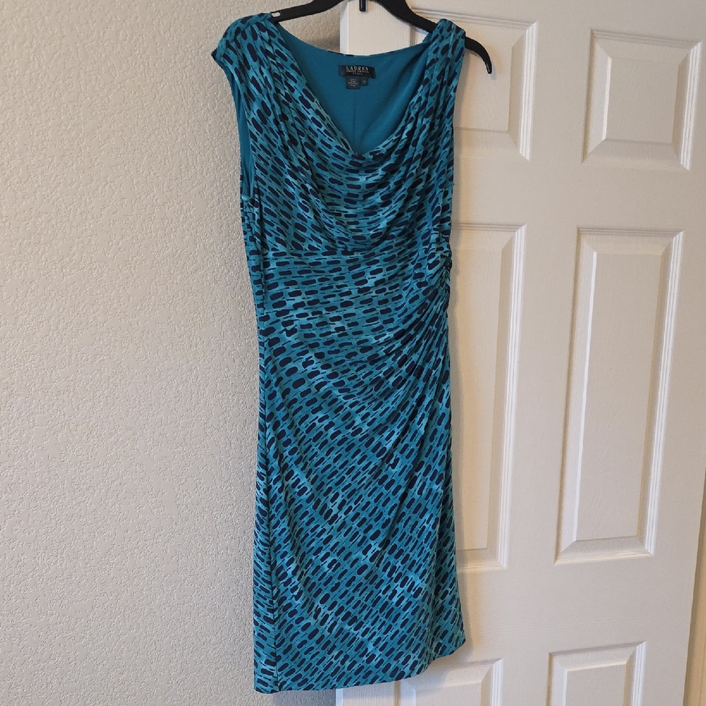Blue Patterned Midi Dress